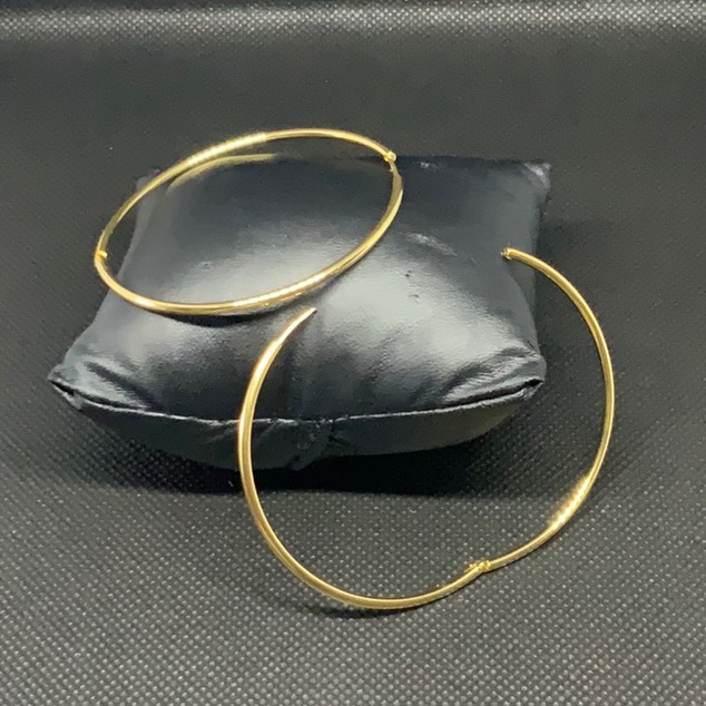 Stainless Steel Gold Plated Oval Hoops
